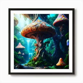 Mushroom Forest 3 Art Print