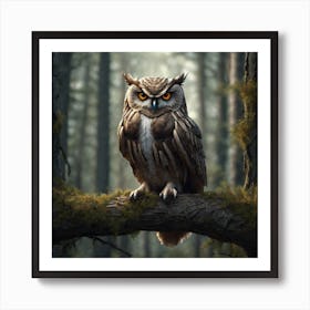 Owl In The Forest 143 Art Print