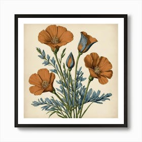 Orange Poppies Art Print