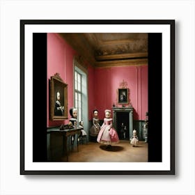 Dolls In A Pink Room Art Print