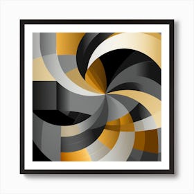 Abstract black and gold Art Print