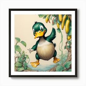 Duck In The Jungle 2 Art Print