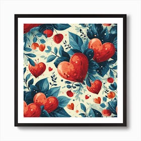Valentine'S Day Seamless Pattern Art Print