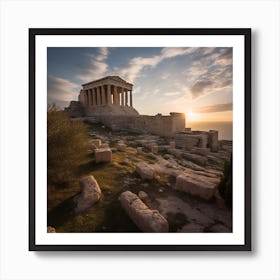 Acropolis At Sunset Art Print