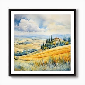 Vivid Vistas: Abstract Italian Reverie Art Print