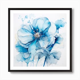 Blue Flowers Art Print