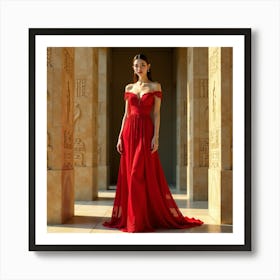 Red Evening Gown 4 Art Print