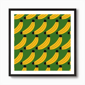 Mid Century Bananas Square Art Print