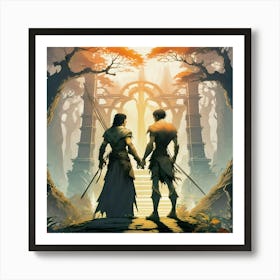 Shadow Of The Colossus. The two heroes  Art Print