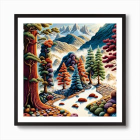 'Snowy Mountain' Art Print