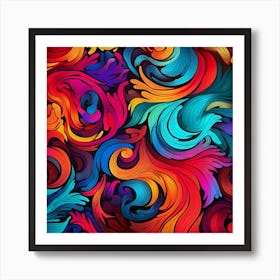 Abstract Colorful Swirls Background 3 Art Print