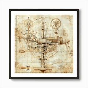 Steampunk Maschine Art Print