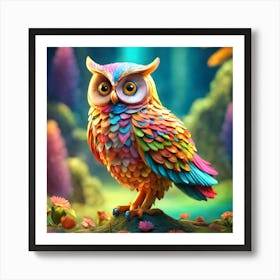 Colorful Owl 43 Art Print