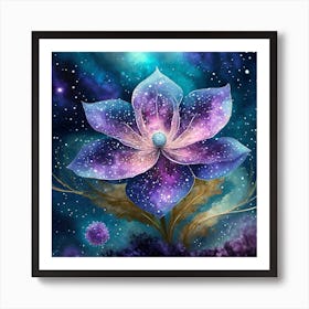 Galaxy Flower Art Print