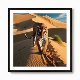 Tiger In The Desert 2 Art Print