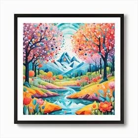 River in Forest Art Print