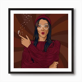 Illustration Of A Woman Art Print