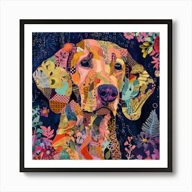 Patchwork Quilted Dog 2 Art Print