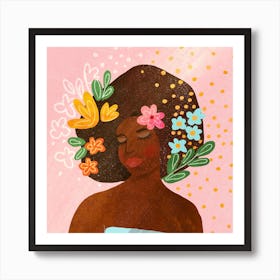 Afro Beauty Square Art Print