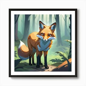 Fox In The Forest 21 Art Print