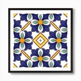 Geometric portuguese tile 3 Art Print