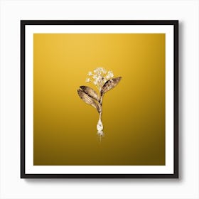 Gold Botanical Pygmy Hyacinth on Mango Yellow n.1329 Art Print