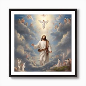 Jesus In The Clouds Art Print