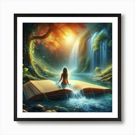 Open Book In The Forest Art Print