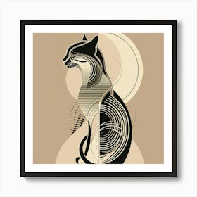 Cat In The Moonlight 12 Art Print