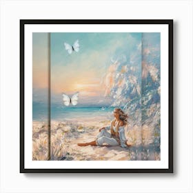 Butterfly On The Beach 10 Art Print