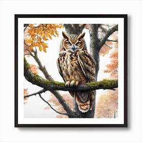 Owl In The Tree Art Print