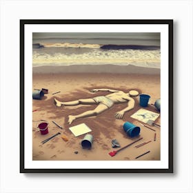 On The Beach Art Print