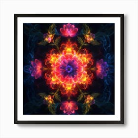 Abstract Psychedelic Flower Art Print