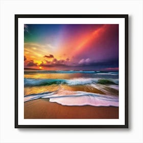 Rainbow Over The Ocean 7 Art Print