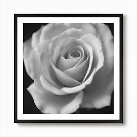 Black And White Rose Art Print