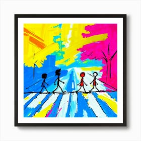 People Crossing The Road Art Print