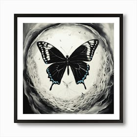 A Butterfly Emerging From The Cocoon In Black And (2) Art Print