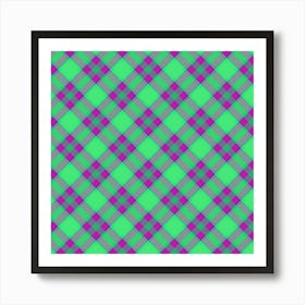 Green And Purple Plaid Art Print