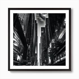 Black And White Cityscape 5 Art Print