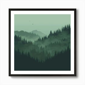 Foggy Forest Art Print