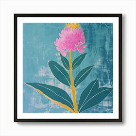 Prairie Clover Square Flower Illustration Art Print