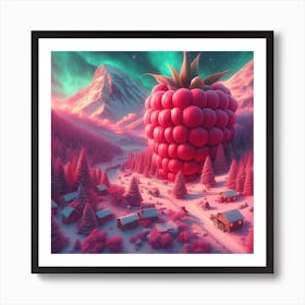 Raspberry In The Snow Art Print