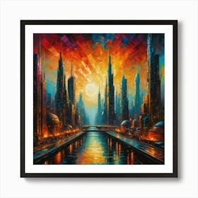 Futuristic Cityscape 4 Art Print