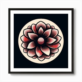 Flower In A Circle Art Print