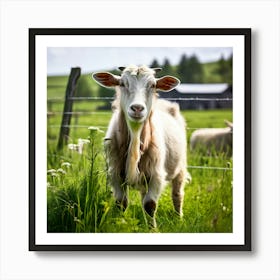 Grass Ecology Pasture Cattle Farmer Tour Tourism Country Rural Green Goat Farm Eco White (4) Art Print