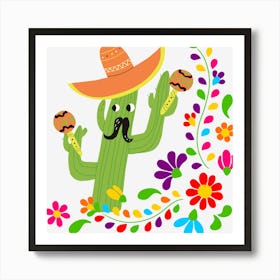 Mexican Cactus Art Print