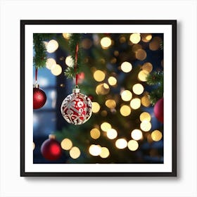 Christmas Tree With Ornaments 4 Art Print