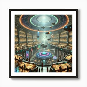 Interplanetary Trade Halls 1024x1024 Art Print