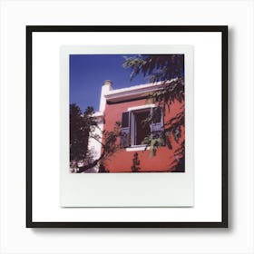 Polaroid Menorca Spain House Window Blue Sky Holiday Art Print