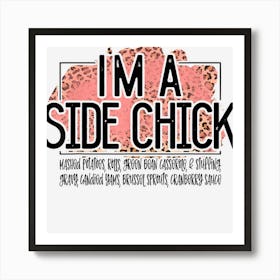 Side Chick Funny Thanksgiving Joke Matching Couple Group Art Print